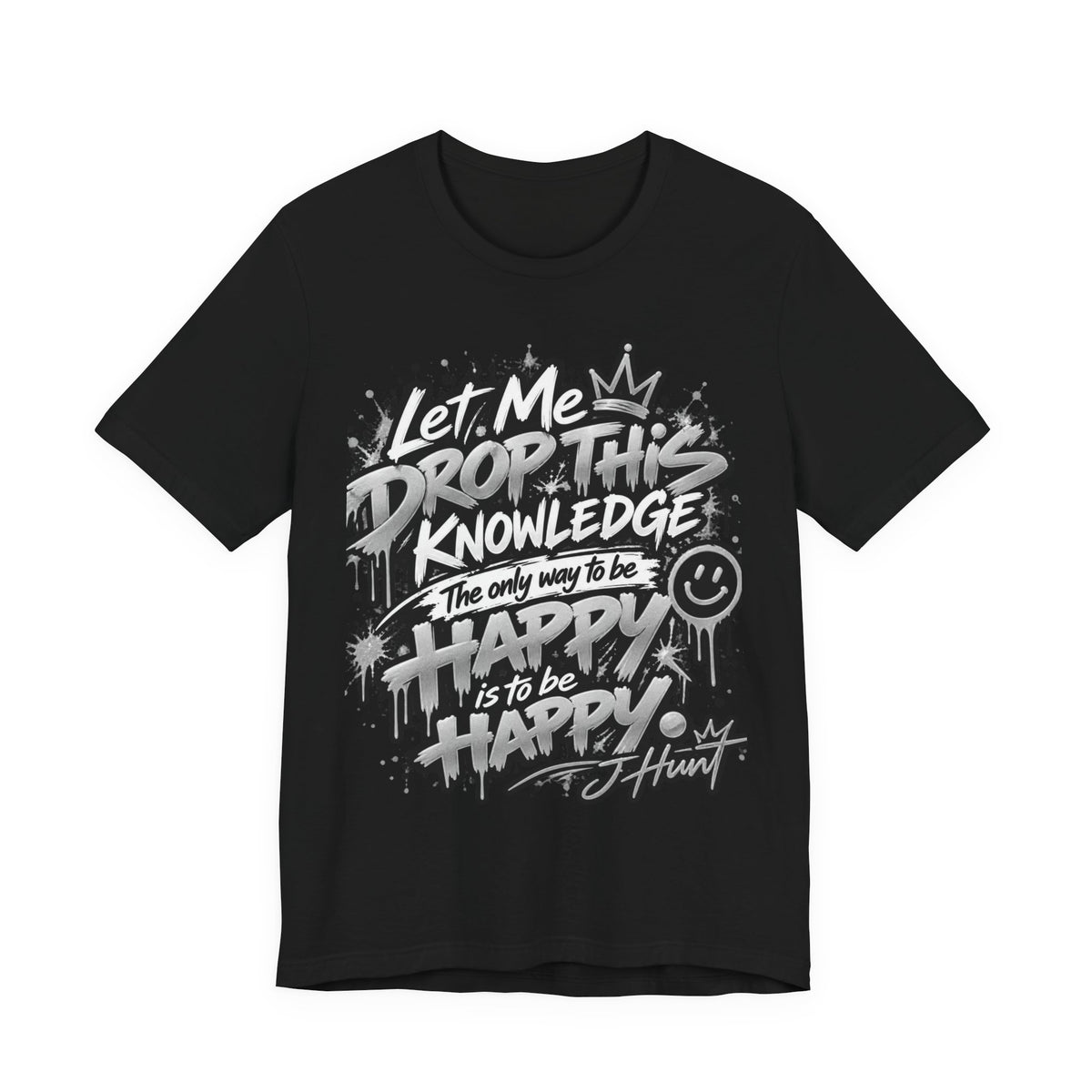 J Hunt | HAPPY Graffiti Signature Tee Silver Edition