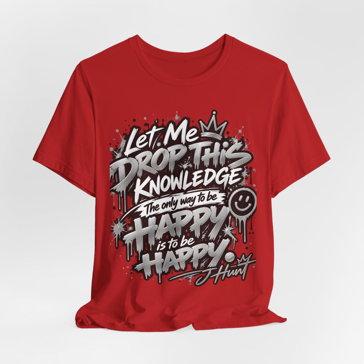 J Hunt | HAPPY Graffiti Signature Tee Silver Edition