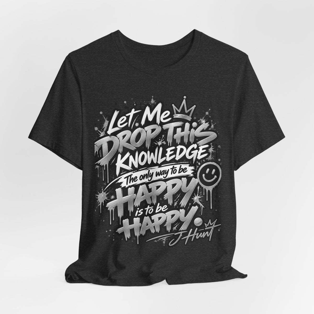 J Hunt | HAPPY Graffiti Signature Tee Silver Edition