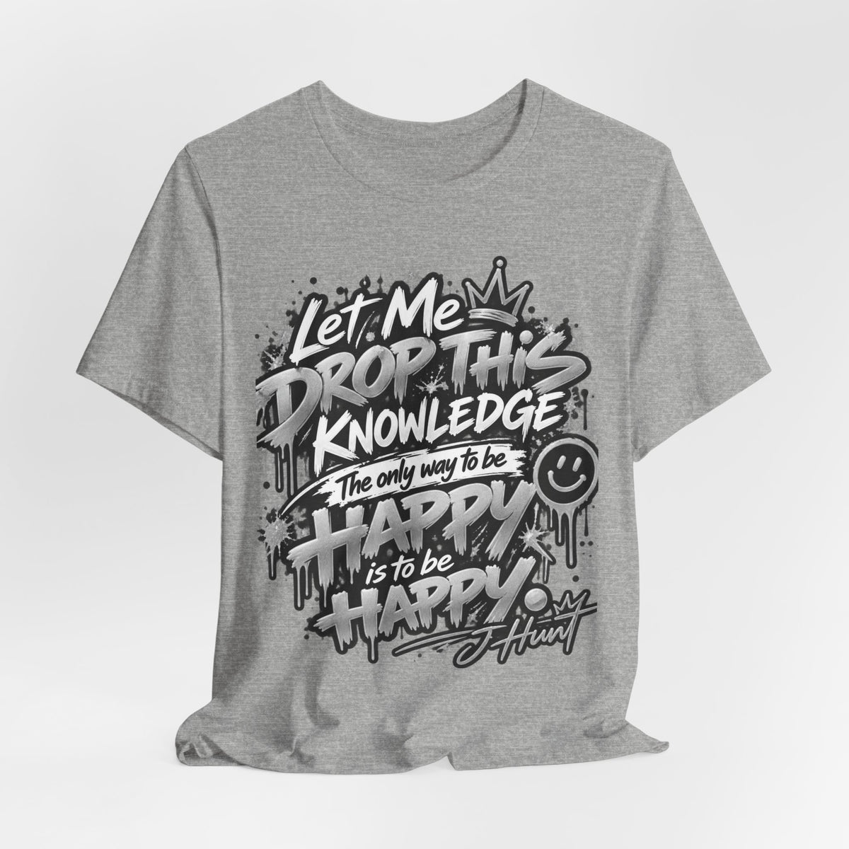 J Hunt | HAPPY Graffiti Signature Tee Silver Edition