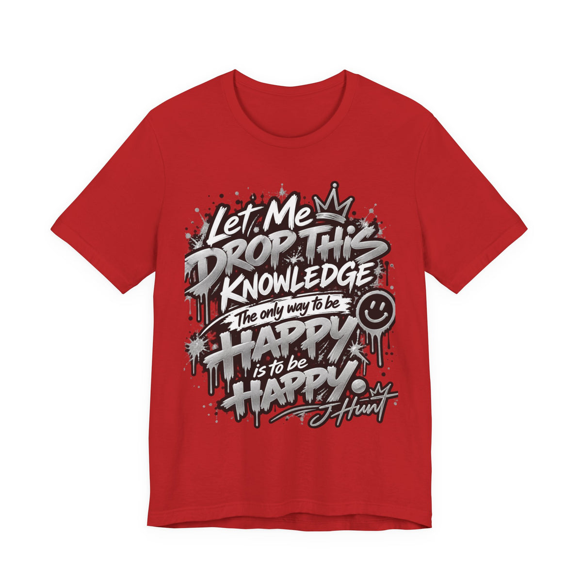 J Hunt | HAPPY Graffiti Signature Tee Silver Edition