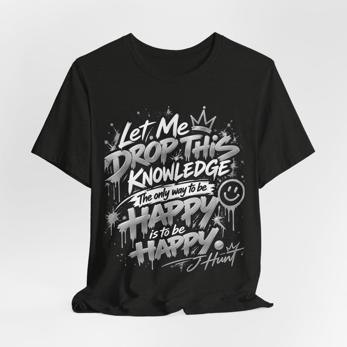 J Hunt | HAPPY Graffiti Signature Tee Silver Edition