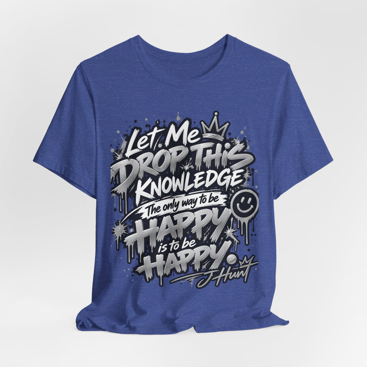 J Hunt | HAPPY Graffiti Signature Tee Silver Edition