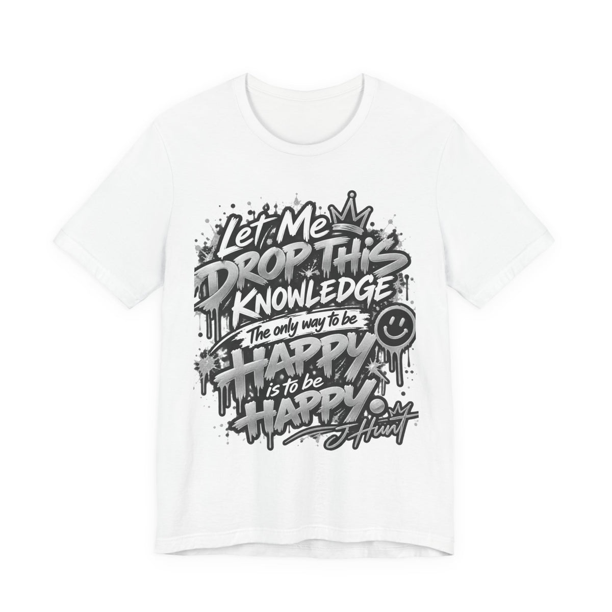 J Hunt | HAPPY Graffiti Signature Tee Silver Edition