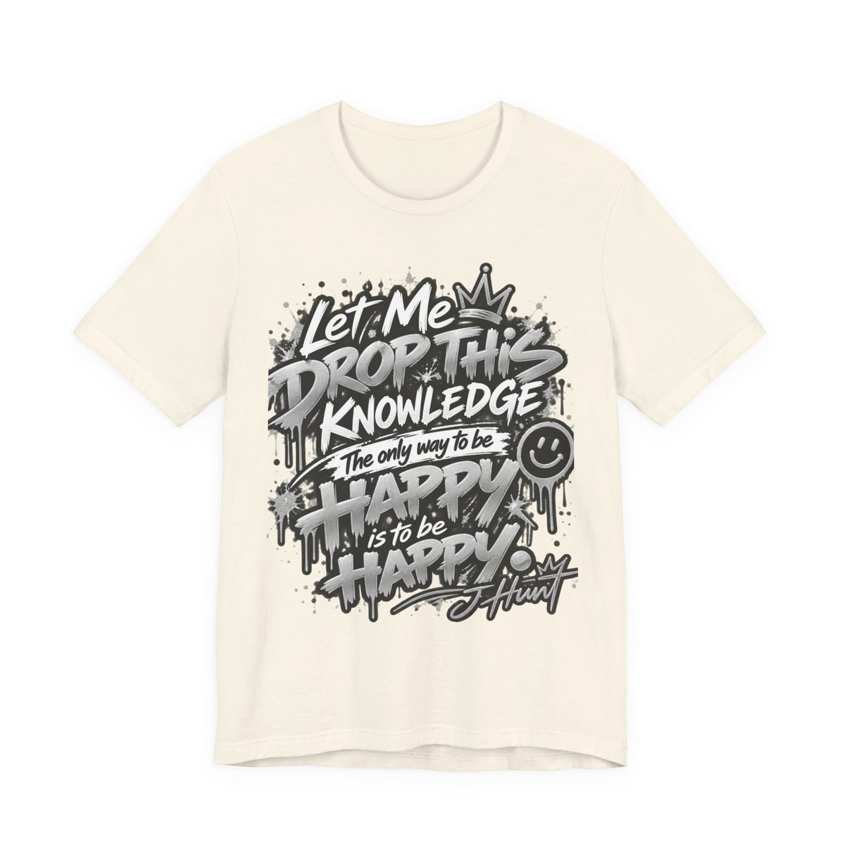 J Hunt | HAPPY Graffiti Signature Tee Silver Edition